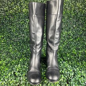 CORSO COMO BLACK KNEE HIGH PULL UP BOOTS SIZE 7.5